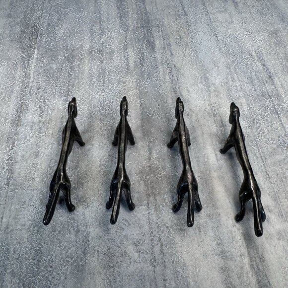 Vintage Silver Plated Dachshund 4 Dogs Knifes/Spoons Cutlery Rests - Picture 5 of 9